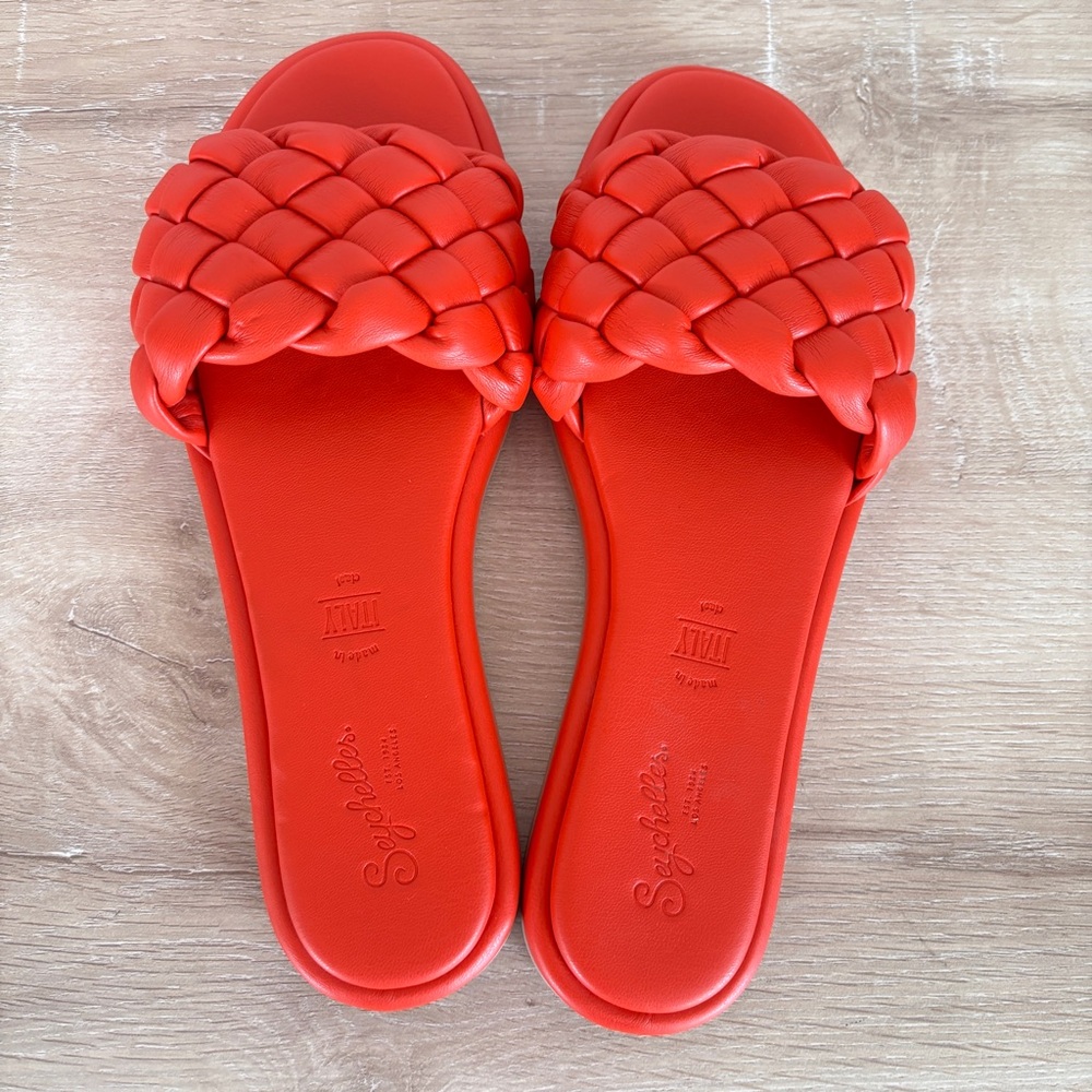 Seychelles Bellissima Red Orange Slides Sandals Size‎ 8.5 - Picture 6 of 7